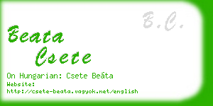 beata csete business card